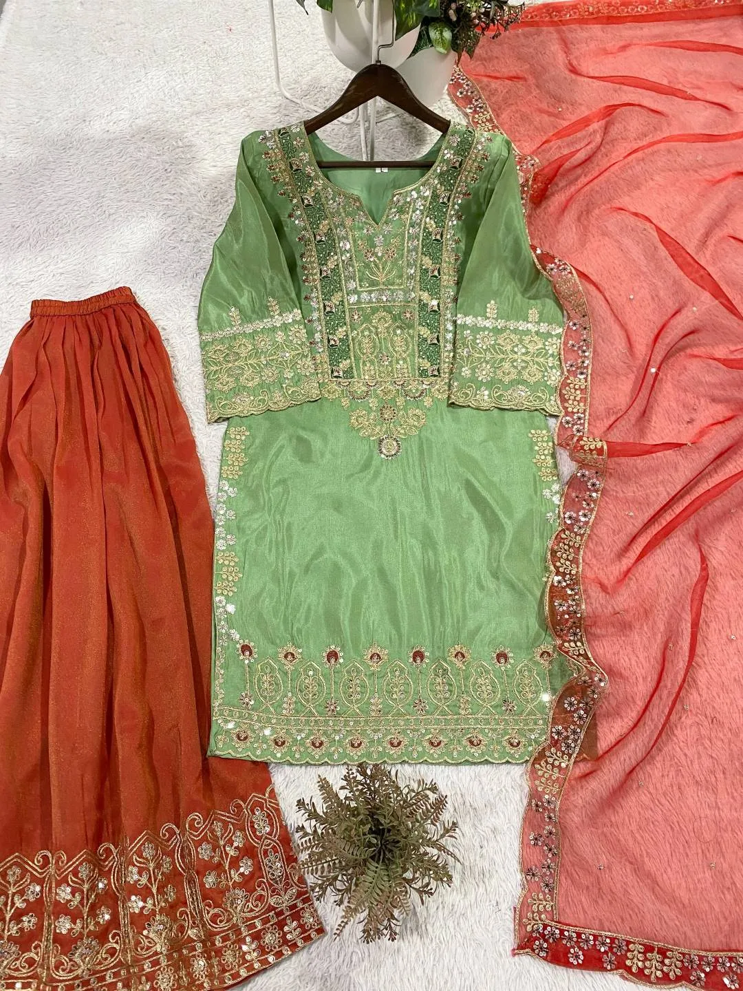 BV 457 Cos-Moss Cording Sequence Sharara Suit for woman