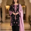 BV 465 Rayon Embroidery Work Readymade Dress for woman black