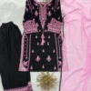 BV 465 Rayon Embroidery Work Readymade Dress for woman black