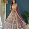 DKT 5018 Lavender Net Sequins Embroidery Wedding Lehenga Choli with Designer Dupatta