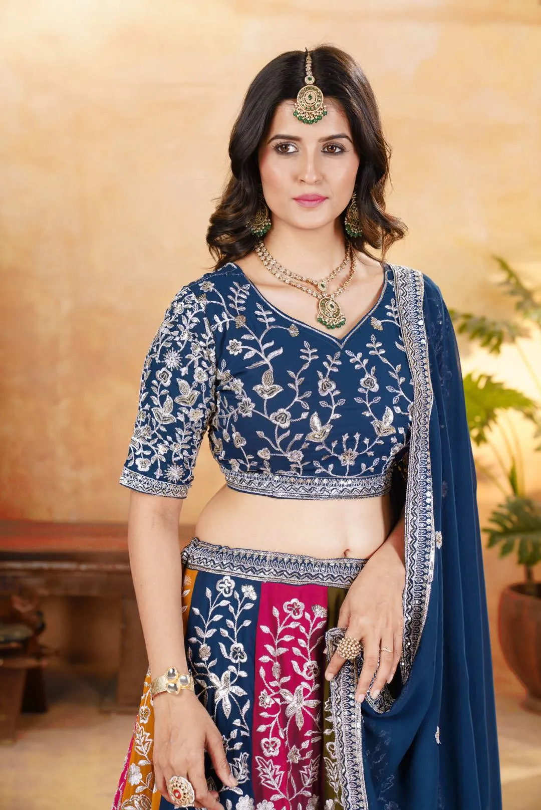 DKT 5053 Designer Multicolor Georgette Sequins Embroidery Wedding Lehenga Choli