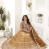DKT 5082 Golden Brown Net Embroidery Sequins Work Bridal Lehenga Choli with Designer Dupatta