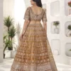 DKT 5082 Golden Brown Net Embroidery Sequins Work Bridal Lehenga Choli with Designer Dupatta