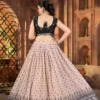 DKT 5107 Designer Cream Georgette Sequence Embroidery Lehenga Choli