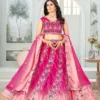 DKT 5117 Pink Chinon Silk Peddling Embroidery Wedding Lehenga Choli with Dupatta