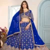 DKT 5124 Royal Blue Chinon Designer Sequins Embroidery Work Wedding Lehenga Choli with Dupatta