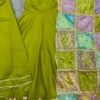 DKT 5137 Olive Green Roman Simmer Silk Festival Gown Sharara with Multicolor Dupatta