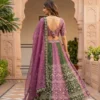 DKT 5147 Chinon Embroidery Work Wedding Lehenga Choli with Designer Dupatta – Purple & Green
