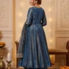 DKT 5151 Steel Blue CXN Moss Trending Festival Anarkali Gown with Palazzo & Embroidered Dupatta