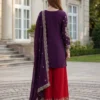 DKT 5158 Purple Chinon Silk Embroidered Sharara Suit with Designer Dupatta for Festive & Party Wear