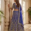 DKT 5159 Royal Blue Net Embroidery Work Wedding Lehenga Choli with Designer Dupatta
