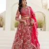 DKT 5164 Red Bridal Lehenga Choli with Heavy Sequins Embroidery & Net Dupatta for Wedding Wear