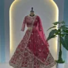 DKT 5164 Red Bridal Lehenga Choli with Heavy Sequins Embroidery & Net Dupatta for Wedding Wear