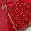 DKT 5170 Red Fandy Silk Embroidery Work Anarkali Suit with Dupatta Raksha Bandhan Gown