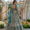 DKT 5172 Dark Teal Heavy Embroidery Wedding Lehenga Choli with Net Dupatta