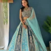 DKT 9238 Sky Blue Georgette Designer Sequins Embroidery Wedding Lehenga Choli