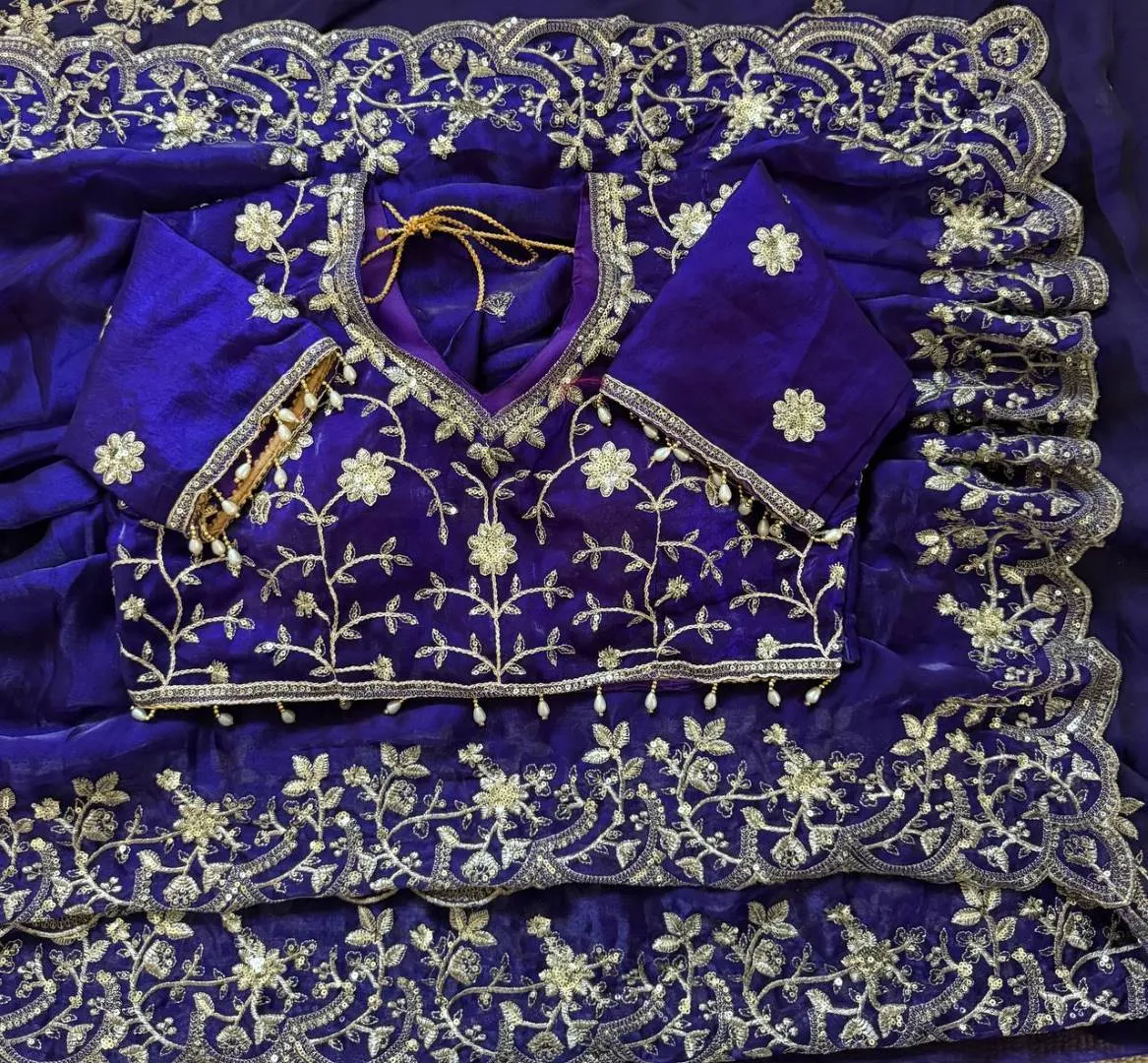 Kiara 855 Fandy Satin Silk Zari Embroidery Festival Saree