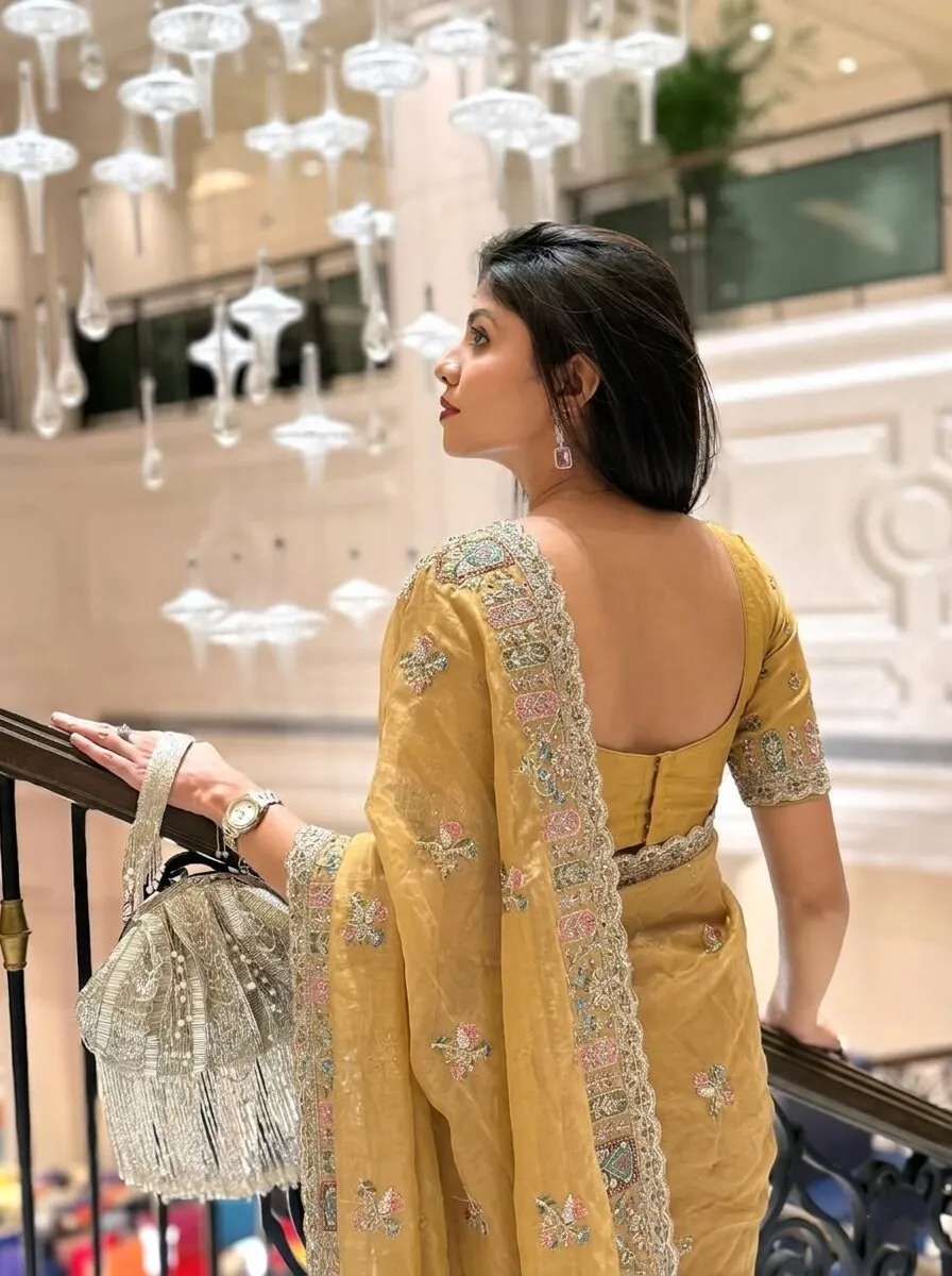 Kiara Herons3 Space Silk Saree with Heavy Embroidery Work Designer Party Wear Wedding Collection