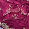 Kiara Mango Wine Rangoli Silk Saree with Heavy Paisley Embroidery Border Designer Wedding & Festive Wear Saree for Women
