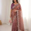 Kiara Oreva7 Fendy Chiffon Silk Saree with Heavy Embroidery Border Designer Party Wear Collection