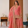 NFD 5060 Crunchy Silk Kurta Sharara Pakistani Dress for woman