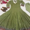 NFD 5061 Vichitra Silk Embroidery Anarkali Gown Dress for woman