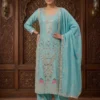 NFD 5062 Chinon Silk kurti pent duppata Embroidery Readymade Dress