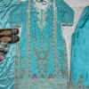 NFD 5062 Chinon Silk kurti pent duppata Embroidery Readymade Dress