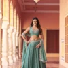 WMN 1475 Rangoli Silk Tube Beads Lehenga Choli – Sea Green Designer Lehenga Choli for Women