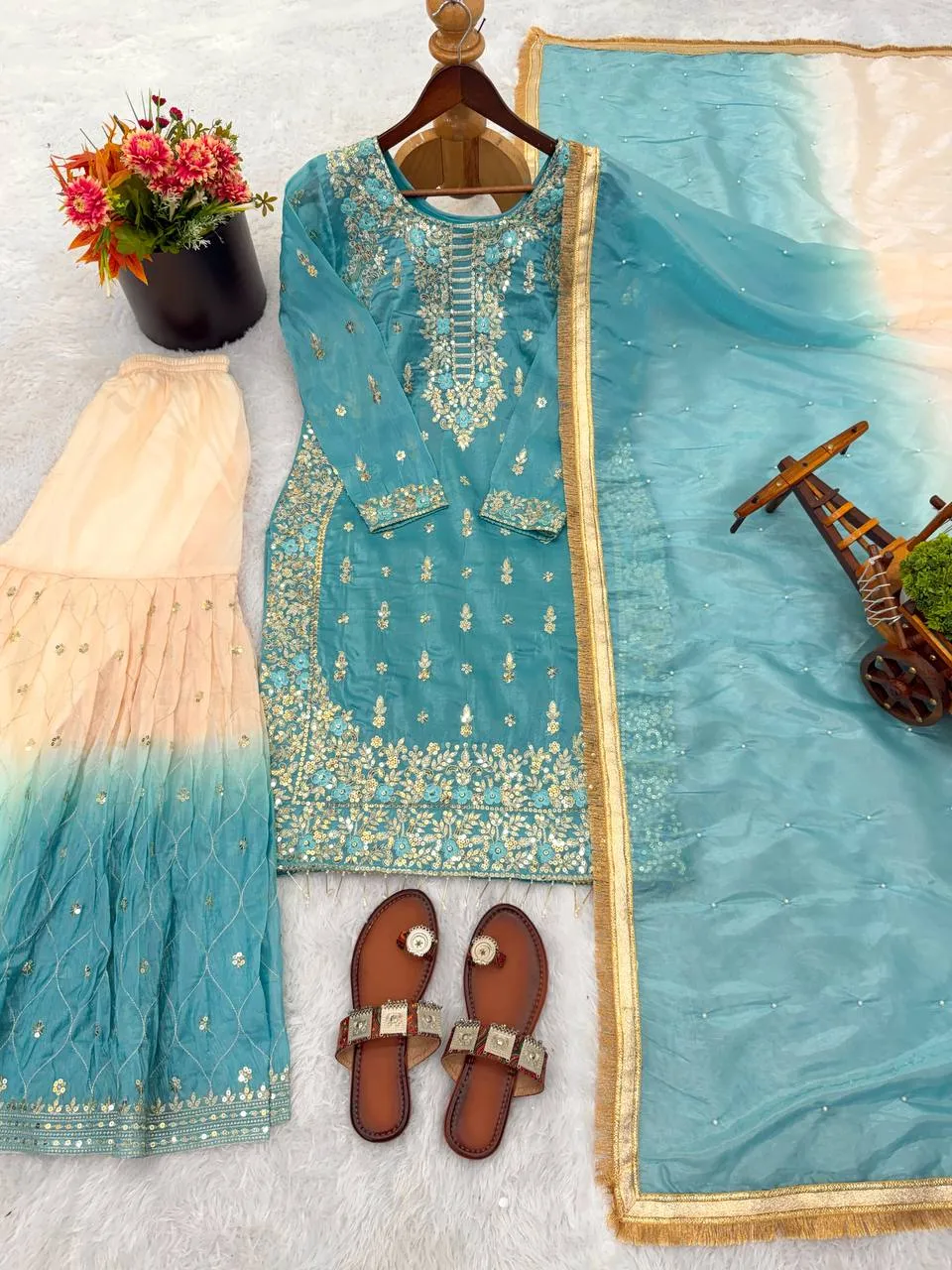 Sabina 536 Gmy Silk Designer Party Wear Sharara Suit for woman