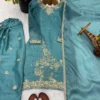 Sabina 537 GMY Silk Sky Blue Embroidery Salwar Suitm for woman