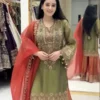 Sabina 539 Roman Glass Silk Embroidery Party Wear Sharara Suit for woman