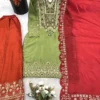 Sabina 539 Roman Glass Silk Embroidery Party Wear Sharara Suit for woman