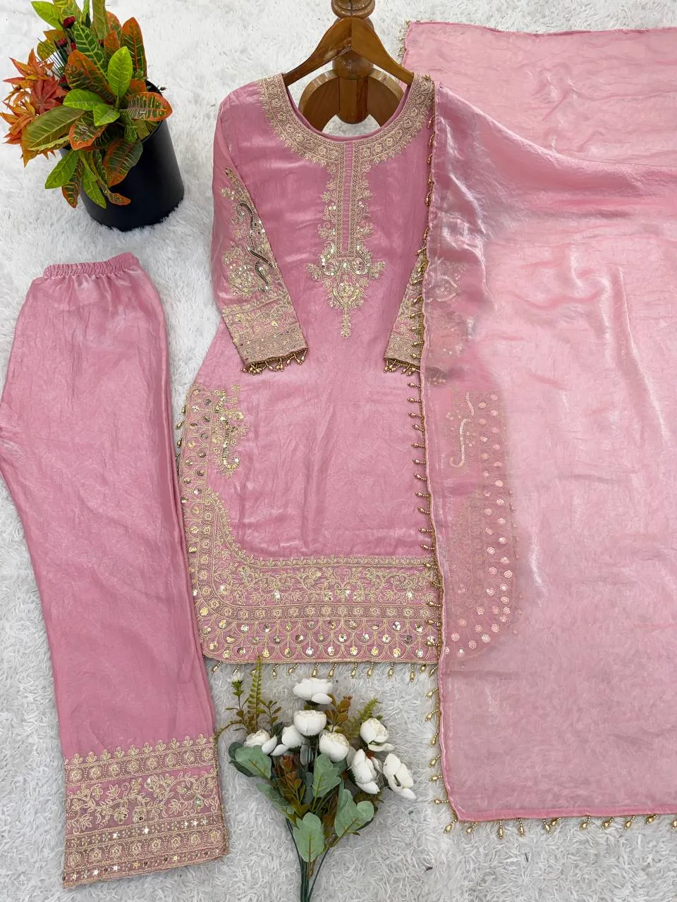 Sabina 540 Roman Glass Silk Embroidery Festival Salwar Suit for woman