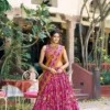 WMN 1256 Designer Pink Tasar Silk Printed Lehenga Choli for Wedding & Festive Wear