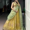 WMN 1466 Designer Yellow Moss Silk Embroidered Lehenga Choli with Dupatta for Wedding & Festive Wear