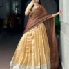 WMN 2010 Kanchipuram Zari Weaving Lehenga Choli for Women – Traditional Silk Wedding Lehenga with Designer Dupatta