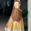 WMN 2010 Kanchipuram Zari Weaving Lehenga Choli for Women – Traditional Silk Wedding Lehenga with Designer Dupatta
