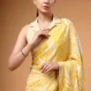 WMN 7002 Yellow Satin Silk Printed Party Wear Saree for Women – Designer Soft Silk Festive Saree