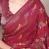 WMN 7907 Designer Wine Naylon Dyeable Weaving Work Saree for Wedding & Festive Wear