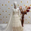 White Embroidered Girls Anarkali Gown with Dupatta | Baby 239 Kids Party Wear Designer Gown