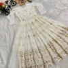 White Embroidered Girls Anarkali Gown with Dupatta | Baby 239 Kids Party Wear Designer Gown