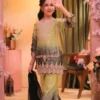 Green Ombre Embroidered Girls Sharara Suit with Dupatta | Baby 250 Kids Party Wear Ethnic Set