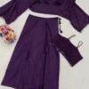 BDB 63 Purple Indo Western Co Ord Set with Sequins Work Cape for Women