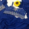 BDB 64 Royal Blue Ready to Wear Saree with Embroidered Jacket Blouse for Women