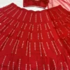 HCR 1119 Red Malai Satin Silk Embroidery Party Wear Lehenga Choli | Mirror Work Designer Lehenga