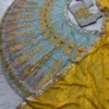 HCR 1121 Sky Blue Slub Silk Mirror Work Lehenga Choli for Women | Heavy Sequins Embroidery Bridal Lehenga