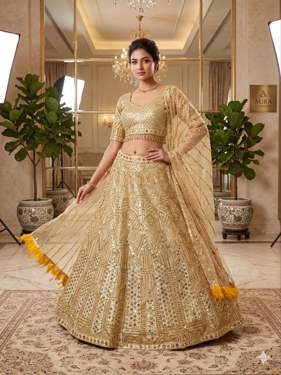 HCR 881 Bridal Lehenga Choli for Women Heavy Sequins Embroidery Work | Soft Net Wedding Wear Designer Lehenga