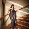 Kajol Inspired Black Rangoli Silk Saree with Designer Lace Border | Bollywood Party Wear Silk Kusum 814 Saree for Women