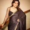 Kajol Inspired Black Rangoli Silk Saree with Designer Lace Border | Bollywood Party Wear Silk Kusum 814 Saree for Women